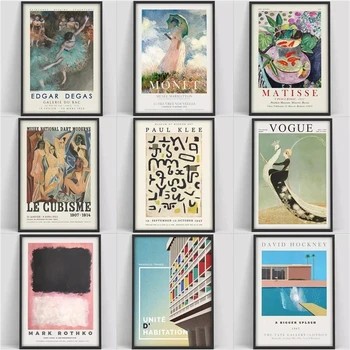 David Hockney Umění Výstava Plakátů, Větší Umění, Tisk, Moderní Minimalistický Plátno Nástěnné Malby Forhome Art Decor Foto