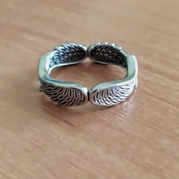 Kreativní Andělská Křídla Ring Vintage Módní Stříbrné Barvy Peří Prsteny pro Muže, Ženy Punk Šperky Ženy Zásnubní Slib Kapely
