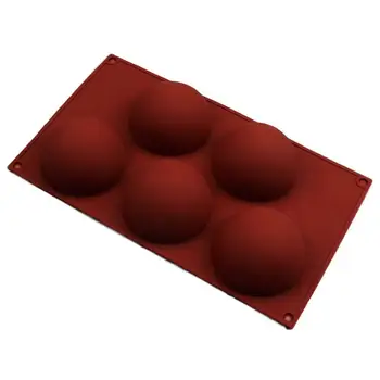 5 Díra Semi-Sphere Kolo Silikonové Formy Horké Čokoládové Bomby Dort Pečení Formy DIY Bonbóny Ice Želé, Pudink Mýdlo Formy Příslušenství