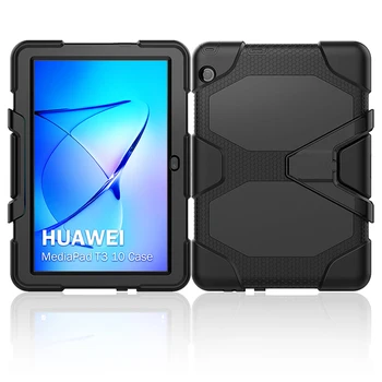 Heavy Duty Robustní Kryt se Stojánkem pro Huawei Mediapad T3 9.6 Nárazuvzdorné Silikonové Pouzdro+Stylus
