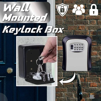Key Storage Box Zámek Bezpečnostní Kombinace Skladování Držák na Zeď, Zámek Box pro venkovní Garáž F2