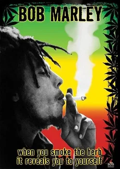 Bob Marley Kouř, Byliny, Citát, Hudba Vytisknout Plakát Kovové Plechové Znamení