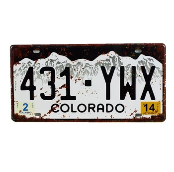 Colorado Florida Vintage Garáž Číslo Spz Kovové Plechové Znamení Wall Art Obraz Truck Železo Řemeslo, Domácí Bar Dekor N074