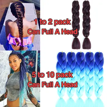 24 Palcový 105 Barva Jumbo Pletení Vlasy Světelný Předem Natažené Afro Ombre Syntetické Vlasy Cop Rozšíření Pro White Box Twist