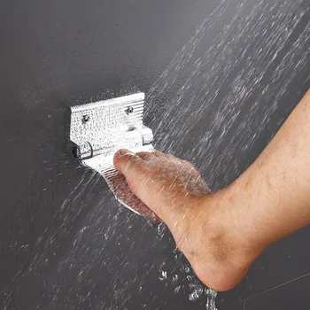 Koupelna Sprcha Podnožka Podstavec Podnožky Hliníkové Sprcha Opěrka Nohou Skládací AlHardware Přívěsek Na Stěnu Anti-Slip Vana