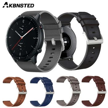 AKBNSTED Kůže Watchband Pro Xiaomi Huami Amazfit GTR 2/2e/47mm Chytrý Náramek na Zápěstí Popruh Pro Huawei Watch GT 2 Pro Correa