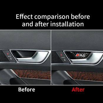 Pro Audi A6 c5 c6 Auto-styling Uhlíkových Vláken Dveře Zvládnout Auto Samolepky na Dveře, Mísy Výbava Zahrnuje Auto Interiérové Doplňky, Dekorace