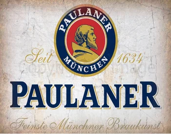 Paulaner Pivo Německo Vintage Pub Bar Kovové Plechové Znamení, Plakát Deska