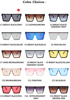 2021 Nadrozměrných sluneční Brýle, Ženy, Velký Rám Square Flat Top Nýt Gradient Čočky, Sluneční Brýle, Ženy, Muži Vintage Zrcadlo Odstíny UV400