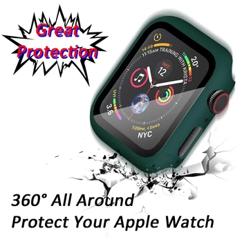 Případě pro iwatch apple watch 5 4 44 mm 40 mm Případ s Tvrzené Sklo Screen Protector Pevný Kryt Nárazníku Plné Pokrytí Ochranné