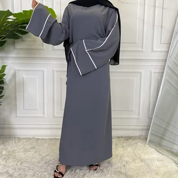 Nejnovější Muslimské Ženy Šaty Kaftan Kaftan Marocain Abaya Dubaj Dámské Ramadánu Sukně Kimono Femme Musulmane Dámy Módní Šaty