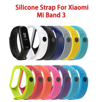 Poutko Pro Xiaomi Mi Band 3 Silikonový Náramek Náhradní Náramek Pro Xiaomi Band 3 MiBand 3 Zápěstí Barva Měkký Popruh Smart Acc