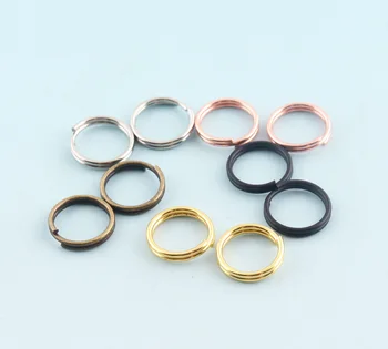 200pcs Split kroužky 8mm/10mm Rose gold Klíčenky Skok Kroužky Kovová klíčenka Prsten klíčenka pro Šperky Zjištění Příslušenství na Výrobu