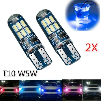 2ks T10 4014 W5W Tepelně odolné LED Silikonové Světlo spz Vodotěsné Světlo Auto Žárovky Vnitřní Pozice Světla