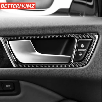 Autodoplňky Interiér Uhlíkové Vlákno Dveře Auta Rukojeť Výbava Zahrnuje Dveře Mísy Panel Samolepky, obtisky Pro Audi Q5 SQ5 Car Styling