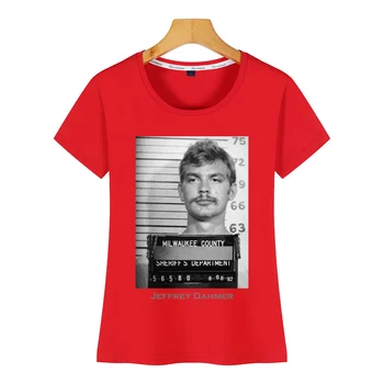 Topy Tričko Ženy sériový vrah jeffrey dahmer mugshot Základní Černé Bavlněné Tričko Žena