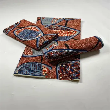 Afrika Bavlna Původní Skutečné Vosk Ankara Tkaniny 2021 African Print Fabric Pro Svatební Šaty Tkáně Africké Bederní Roušku 6 Metrů