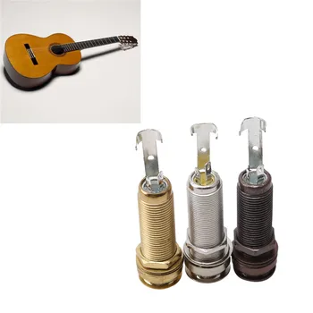 Kytara Endpin Jack Dual Track Zásuvky End Pin Výstup 6,35 mm Jack Výstup Měď Materiál Pro Akustické Elektrická Kytara