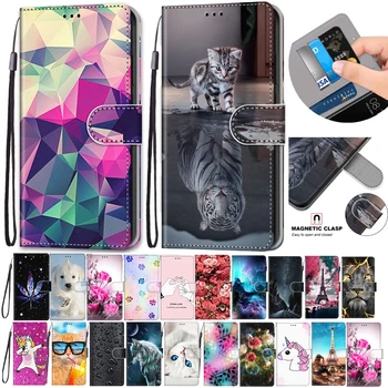 Flip Kožené Pouzdro Pro Samsung Galaxy A5 2017 A520 A520F Fundas 3D Peněženka Držitele Karty Stand Obal Knihy Lva Tygra Malované Coque