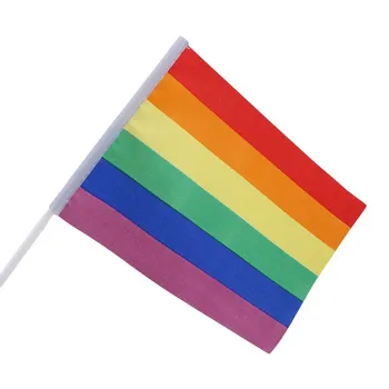 12ks/Set Gay, Lesbické LGBT Pride Duhové Vlajky Mávat Rukou Festival decoración de habitación декор для комнаты