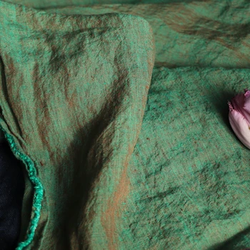 Káva Zelená Příze-barvené Vysoce Kvalitní Čisté ložní Prádlo Textilie Pro Šití Látkové Šaty Župan Letní Tenké DIY Ruční Návrháře