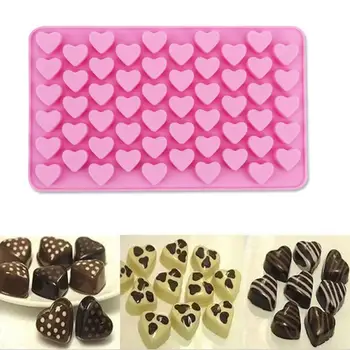DIY Silikonové Čokoládové Formy 55 Díry 3D Formy Čokolády Pečení Nástroje Non-stick Láska Srdce Dort Formy Pečení Želé Cukroví Formy