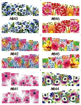 12 Listů krása květinové vody převodu nail art sticker nálepky na nehty dekorace doplňky manikúra nástroje 84152