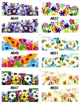12 Listů krása květinové vody převodu nail art sticker nálepky na nehty dekorace doplňky manikúra nástroje 84152
