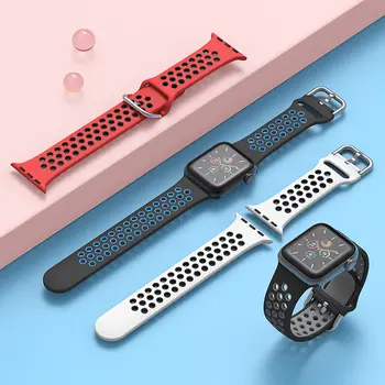 Silikonové Popruh Pro Apple Watch band 44 mm 40 mm 38 mm 42 mm 44 mm měkké Prodyšné watchband náramek iWatch serie 3 4 5 6 se kapela