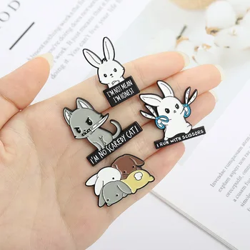 Kreslený Bunny Piny Klopy Módní Anime Odznaky Dámské Smaltované Brože Na Oblečení Mini Zvířat Dekorativní Pin Odznaky, Roztomilé Šperky