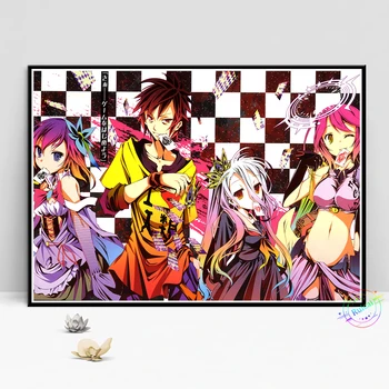 Žádná Hra Žádný Život Hra Anime Plakát HD Otisky Umění Zdi Obraz Plátno Malování Pro Děti Dívky Místnosti Dekorativní Doma