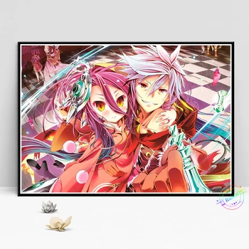Žádná Hra Žádný Život Hra Anime Plakát HD Otisky Umění Zdi Obraz Plátno Malování Pro Děti Dívky Místnosti Dekorativní Doma