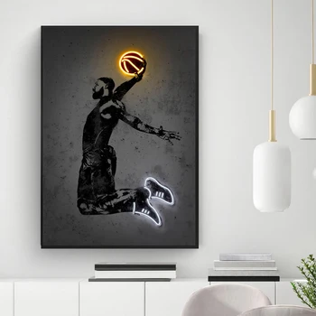 Sport Malování Plakát Basketbalová Hvězda NBA Plátno, Tisk Plakátů a Zeď Obraz pro Moderní Obývací Pokoj Tělocvičně Dekorace