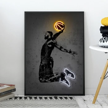 Sport Malování Plakát Basketbalová Hvězda NBA Plátno, Tisk Plakátů a Zeď Obraz pro Moderní Obývací Pokoj Tělocvičně Dekorace