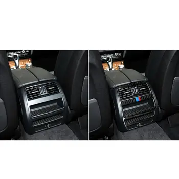 Car Styling LHD RHD Uhlíkových Vláken Zadní AC Klimatizace Větrací Mřížky Výstupní Panelu Čalounění Kryt Nálepka Pro BMW F10 F11, F18 10-2017