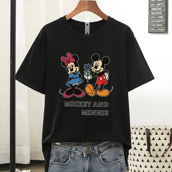 V létě 2021 New Mickey a Minnie Párů, T-košile pro Ženy/Muže Volné Ležérní tričko O-krk Streetwear Krátký Rukáv Topy Disney