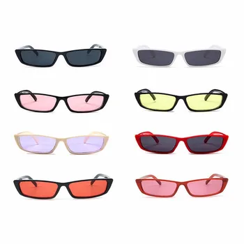 1ks Vintage Obdélník, sluneční Brýle, Ženy, Retro Hubená Brýle Malý Rám Sluneční Brýle Retro Černé Brýle Úzké Brýle Odstíny