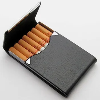 1 Ks PU Pouzdro na Cigarety Doutník Úložný Box Tabáku Držák Kouření Příslušenství z Nerezové Oceli Multifunkční Karty Případech