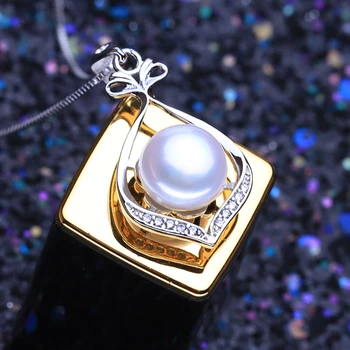 FENASY 925 Sterling Silver Přívěsek Náhrdelník, Přírodní Pearl Šperky Soupravy Pro Ženy Klasické Náušnice Módní Party Kroužky