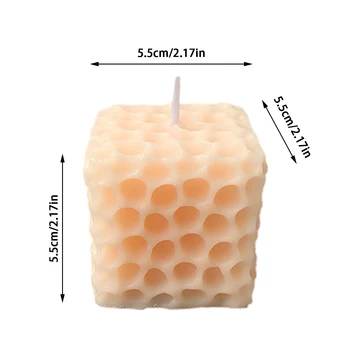 3D Náměstí Honeycomb Vzor Svíčka Formy, Válcové Vonné Svíčky DIY Umění Svíčku Silikonové Formy Sádrové Mýdlo Formy