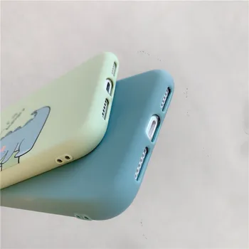 Roztomilý dinosaurus měkké pouzdro pro iphone 11 pro x xs max xr 8 7 plus SE 2 tekutý silikonový kryt telefonu 3D Animace coque fundas capa