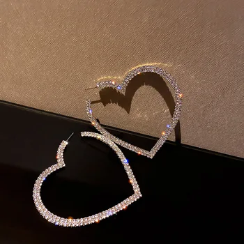 Luxusní Lesklé Zirkony Z Nerezové Oceli Hoop Náušnice, Kolo, Kruh Prohlášení Náušnice Pro Ženy, Korean Módní Šperky 2020