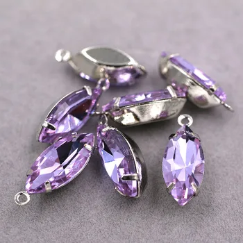 Nové příjezdu 7x15mm Pramene base Crystal violet jednu smyčku Skleněné kamínky diy Přívěsek/náhrdelník/Svatební Šaty příslušenství