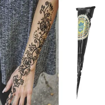 2021 Hot Prodej Bio Indické Henna Černá Tetování Přírodní Tělo Umění Mast Mehndi Vložit Barevné Kužely Nálepka Mehndi Barvy Na Tělo