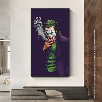 Joker Filmový Plakát Wall Art Malířské Plátno Zeď Umění pro Obývací Pokoj Domácí Výzdoba (Bez Rámečku)