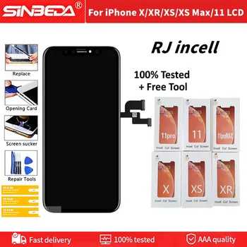 RJ Incell Displej Pro iPhone X XR LCD Displej S 3D Touch Digitizer Shromáždění Pro iPhone XS XR XS MAX 11Pro Max Žádný Mrtvý Pixel