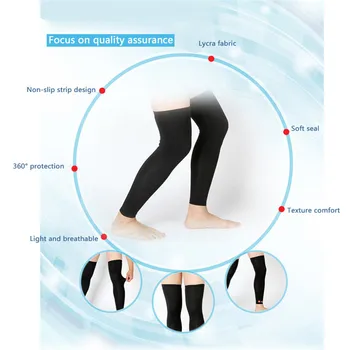 Venkovní sportovní komprese noha kryt, non-slip pohodlné a prodyšné, profesionální kolenní kryt pro ochranu nohy
