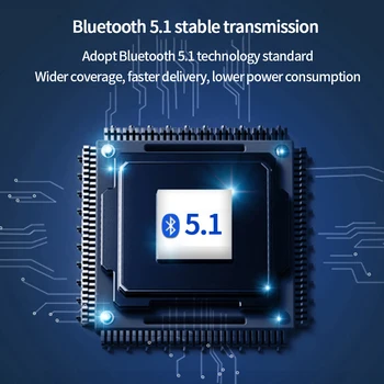 Bluetooth Přijímač 5.1 hi-fi Bezdrátový Audio Adaptér Podpora Mikrofon 3,5 mm AUX A2DP AVRCP HFP, HSP LL Adaptér S Baterií