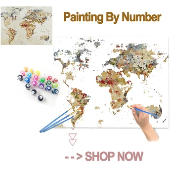 Diy 40x50cm Malování Podle Čísel Map pro Dospělé Dítě Malovat Na Plátno Zero Základě Ručně malované olejomalba Krajina Umění Obrázek
