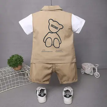 2021 Letní Baby Oblek, Děti, Kluci, Kreslený Krátký Rukáv Halenky Kraťasy 2ks/set Batole Ležérní Oblečení Kojenecké Dětské Teplákové soupravy